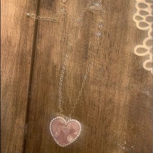 Shein Pink heart necklace